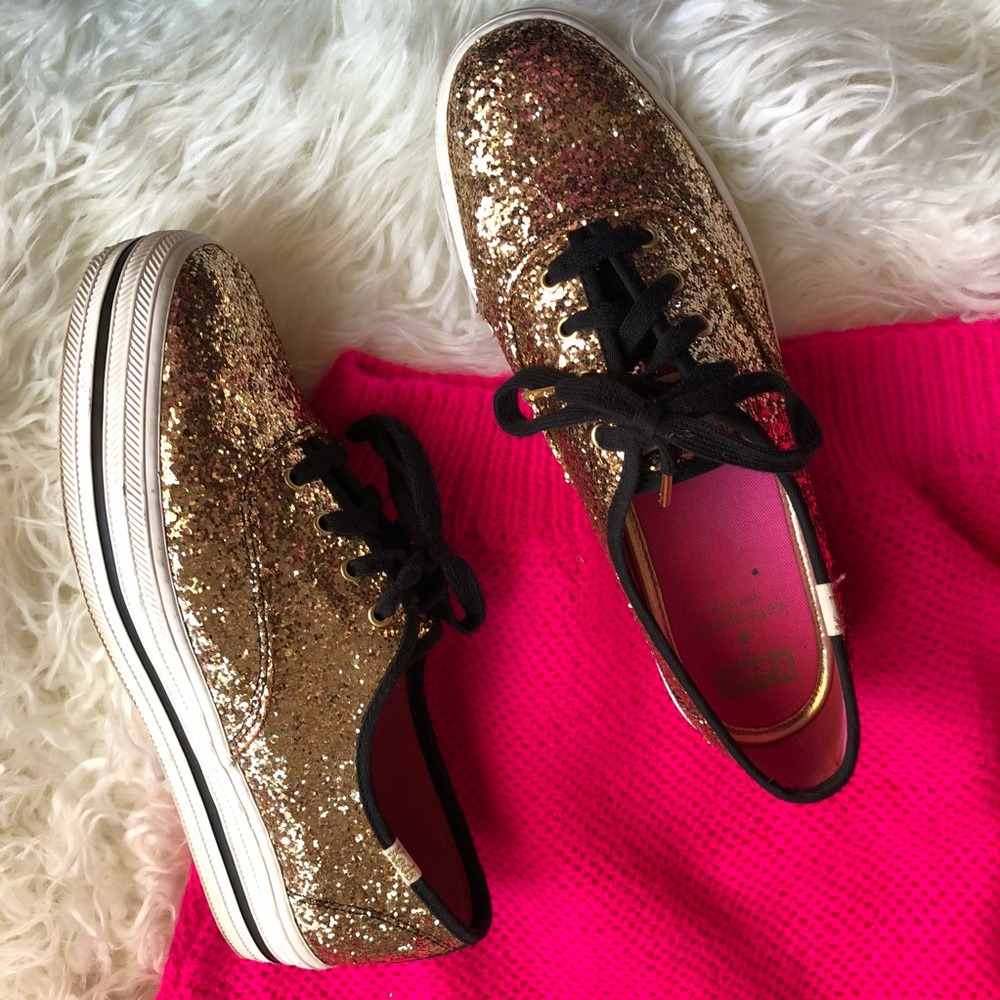Kate Spade x Keds Gold Glitter Sneakers
